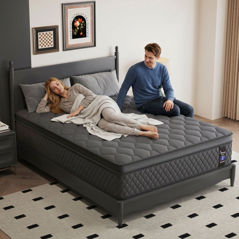 10'' King Hybrid Mattress, Medium-Firm Support, Pocket Spring & Memory Foam, Mattress in a Box, Motion Isolation, Breathable & Fiberglass-Free
