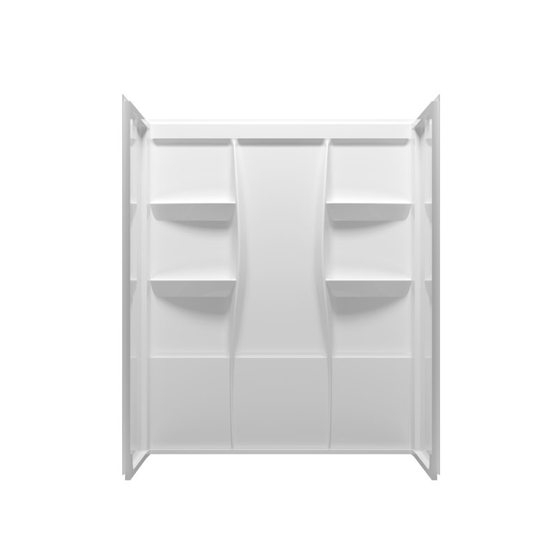 Sterling Alcove Shower Wall Surround in Glossy White, 72" H x 60" W x 36" D