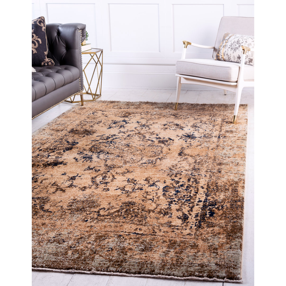 Cevenola Oriental Tan Area Rug Charlton Home® Rug