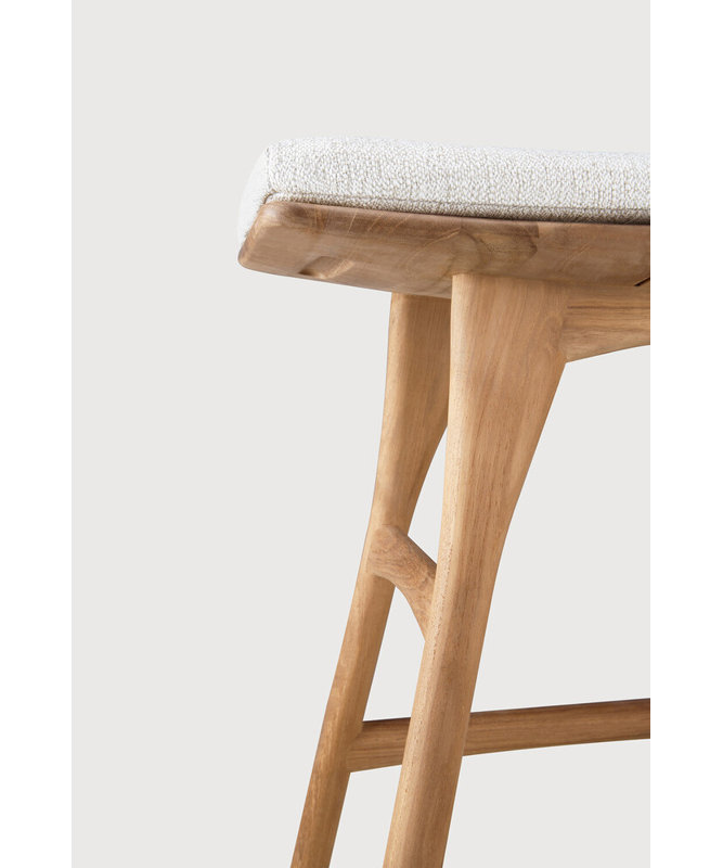 Osso Outdoor Teak Bar Stool, Off White