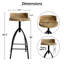  Tabouret de bar ajustable très haut avec siège en bois de manguier - H 32 po-208247465