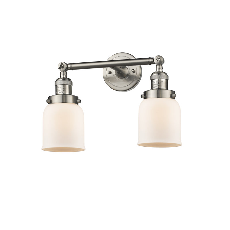 ClipperCove 2 - Light Dimmable Vanity Light, 6 Watt Vinage LED Bulb, Matte White Cased, Brushed Satin Nickel