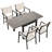 5 Pieces Expandable Patio Dining Set, Never-Rust Aluminum Outdoor Dining Table Set, 32"-65" Extendable Dining Table and Stackable Textilene Dining Chairs for Garden, Deck, Indoor, Limed Oak