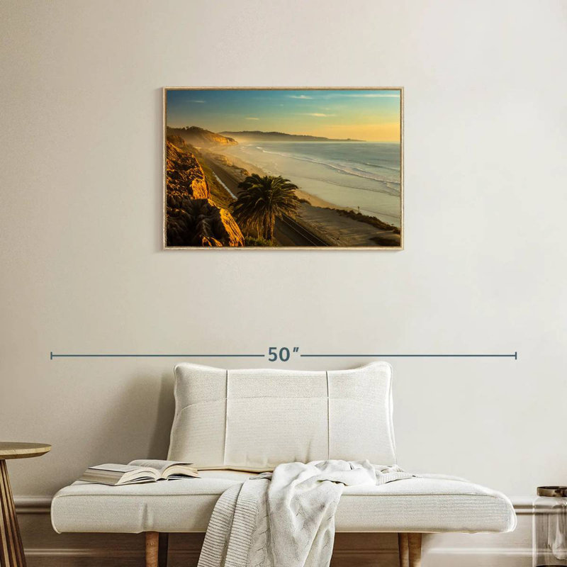 Coucher de soleil Torrey, Cadre flottant en bois naturel, 31 po x 21 po