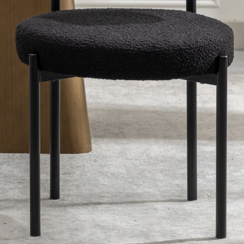 Chaise de salle à manger rembourrée Modern, 6, Noir, noir, noir, noir, Noir