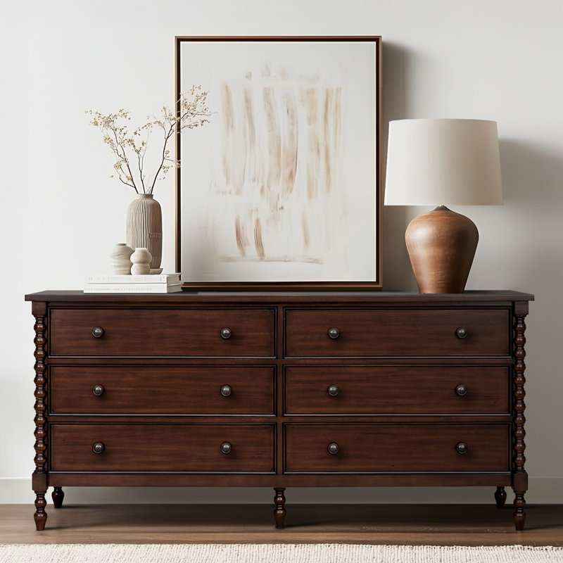 Beckett 6-Drawer Wood Large Dresser, Morocco Brown