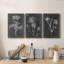 «Slate Floral II», ensemble de 3 impressions sur toile tendue-1397244286