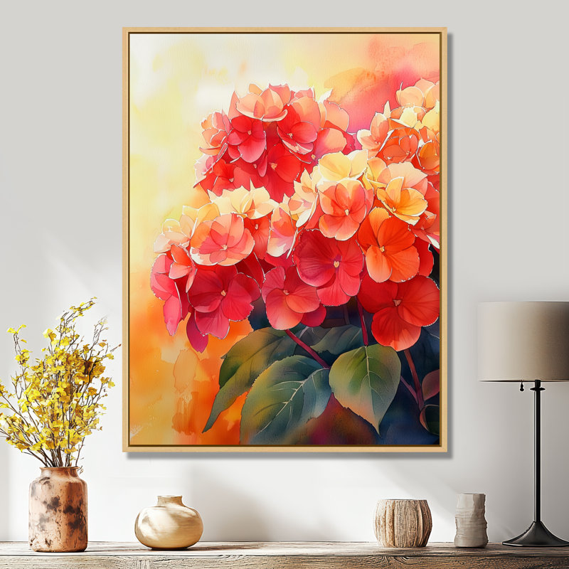 «Hydrangeas In The Autumn Light I - Hydrangea», reproduction sur toile, Reproduction avec cadre flottant, H 44 po x l 34 po