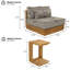 Ensemble de conversation d'extérieur en bois d'acacia avec coussins amovibles 3 pièces Zyla