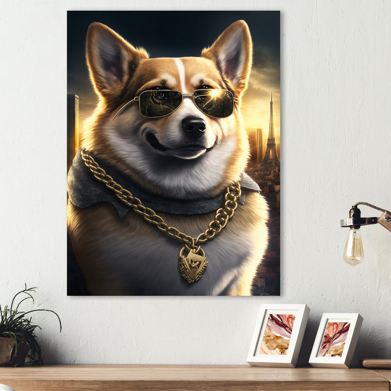 Décoration murale Hashmik Pembroke Welsh Corgi, H 20 po x l 12 po x P 1 po