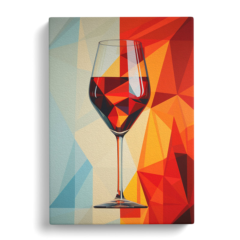 Wine Geometric No.2 - No Frame Print, 50cm H x 35cm W x 3cm D
