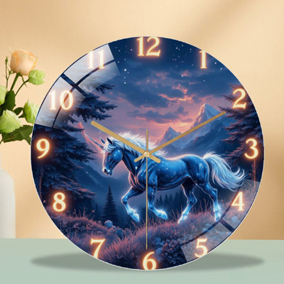 Horloge murale fantaisie avec licorne