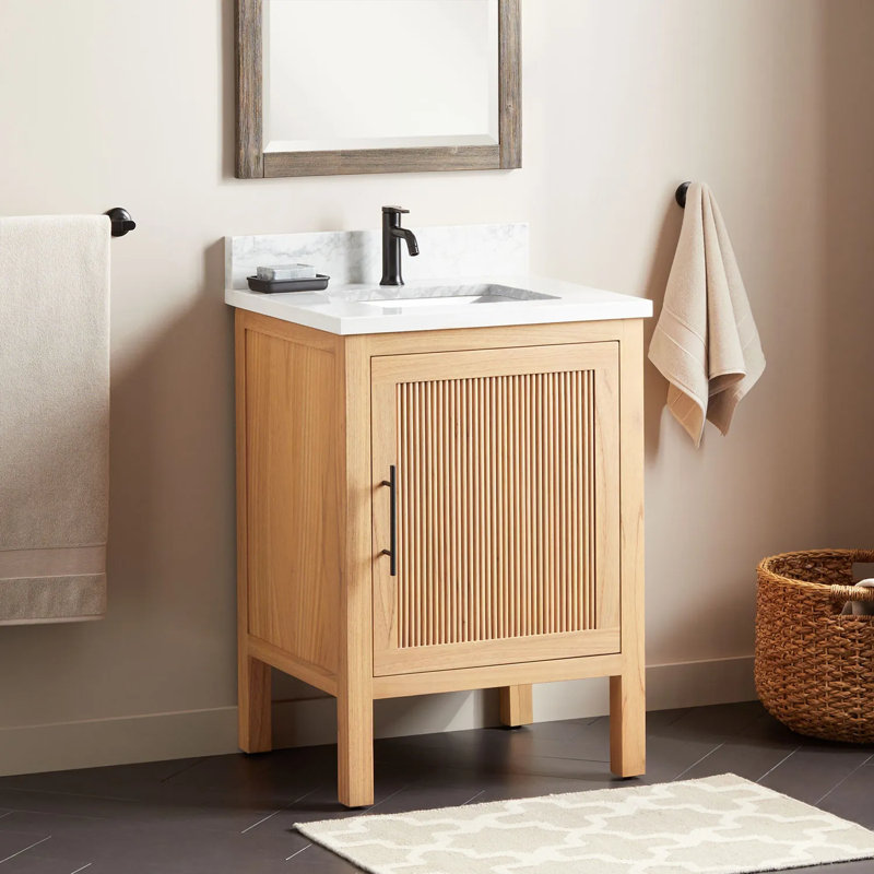 24" Ayanna Single Bathroom Vanity Set with Rectangular Undermount Sink, Single Hole