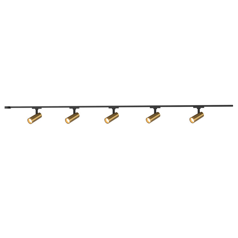 Paolo 81-in Gold dimmable LED Trilo Ceiling Kit, Brushed Gold