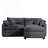 Two-Seater Sofa With 1 Footrest, L-Shaped 2-Seater Sofa With Ottoman-218080974