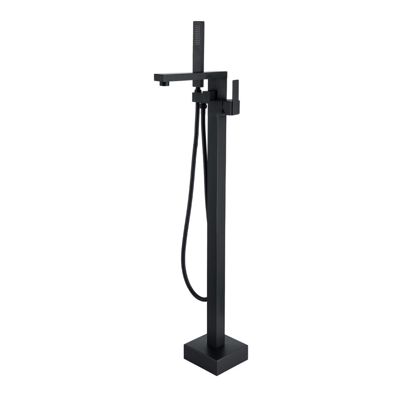 1 Handle Floor Clawfoot Tub Faucet with Diverter, Matte Black