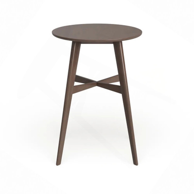 Table de bar ronde en bois - Table de bar de 42 po de hauteur avec pieds fuselés pour la cuisine, la salle à manger ou le bar à la maison