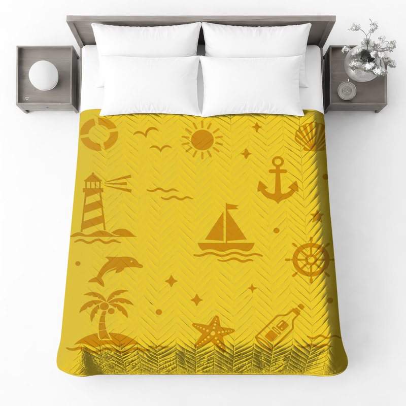 Couvre-lit matelassé Nautical Beach, Twin