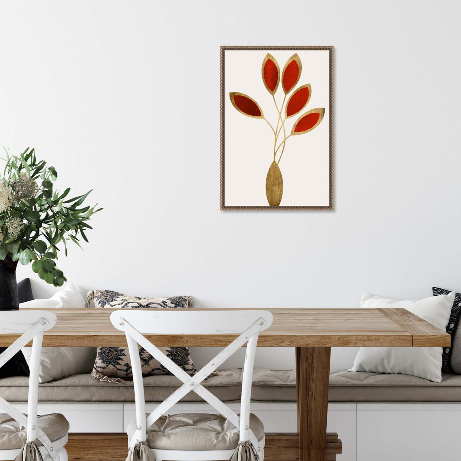 Five Red Flowers by Kubistika, 16" W x 23" H