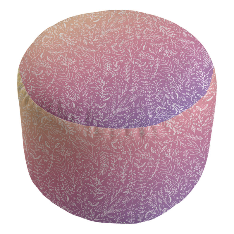 repose-pieds floral ditsy Avicia, Bleu / Rose / Jaune