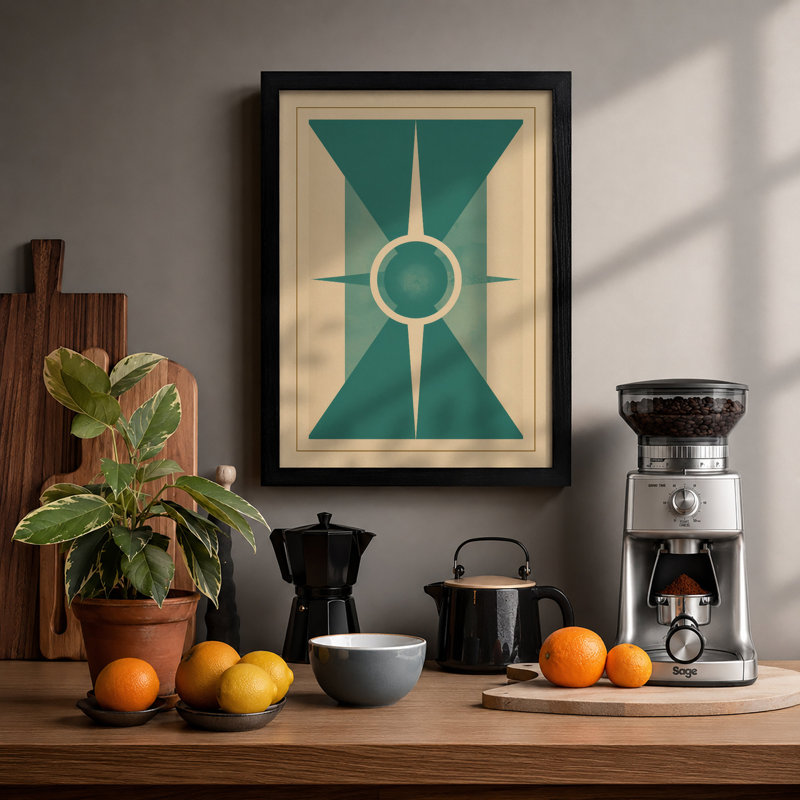 Radiant Form Geometric - Framed Print, A1 - 84.1 x 59.4 cm, Black