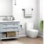 Ensemble de quincaillerie de salle de bain 3 pièces avec porte-serviettes Porte-papier hygiénique Anneau à serviette Support mural en noir mat-121793998