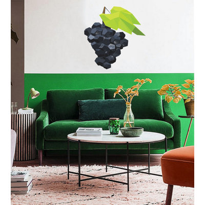 Décalcomanie murale raisin polygonale