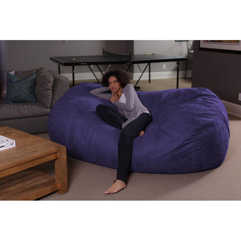 Méridienne de canapé à billes - Canapés moelleux de 7 pi avec housse en microsuède super doux - Chaises longues rembourrées en mousse à mémoire de forme XXL pour enfants, adultes et couples - Mobilier de fauteuil à billes géant en plusieurs coul