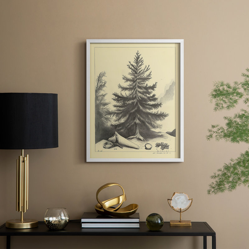 Reproduction d'art encadrée de Noël, H 21 po x l 17 po, Blanc
