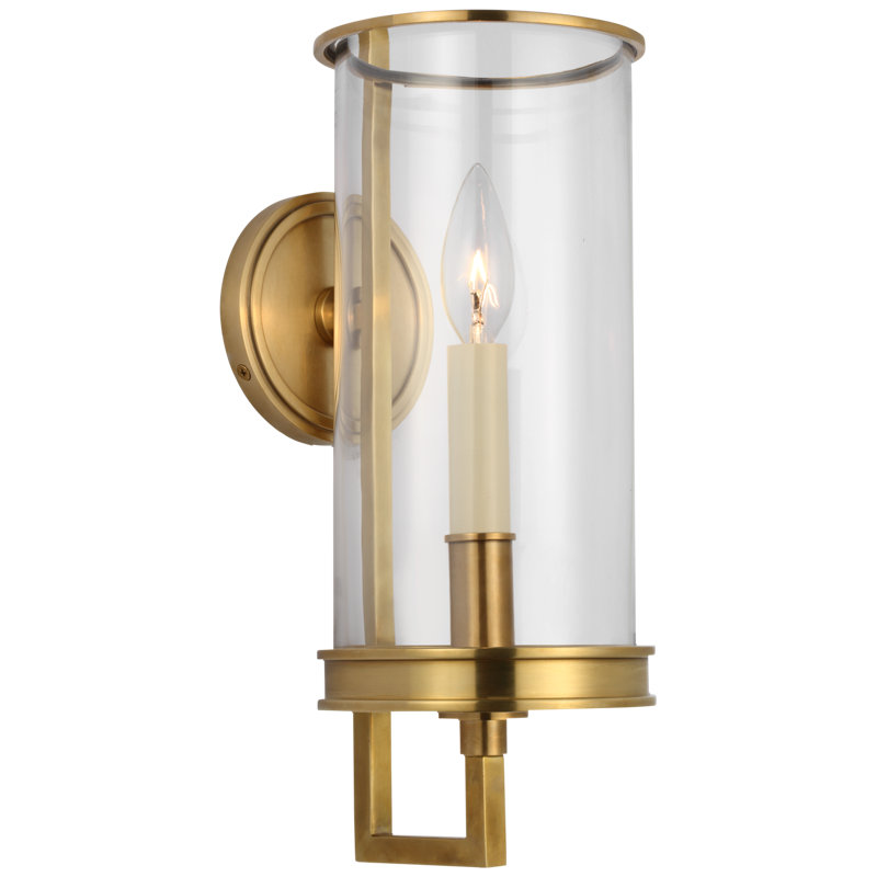 Chapman & Myers Glendon Small Hurricane Sconce, Antique-Burnished Brass