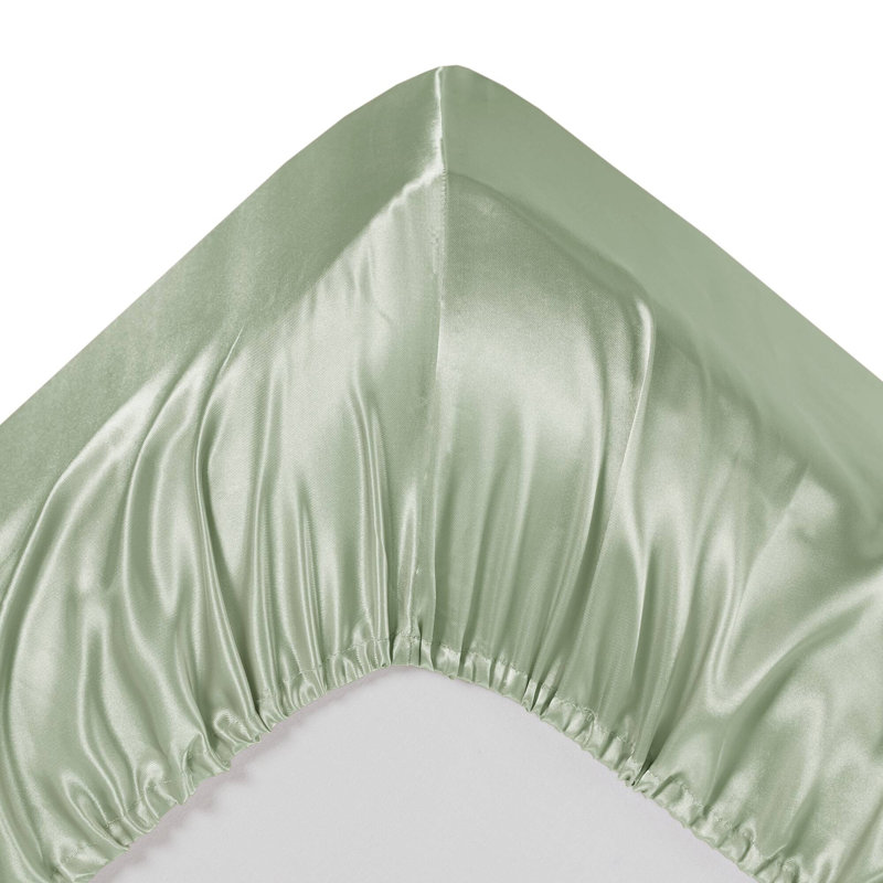 Ensemble de draps en satin de luxe, Gris, Housse de couette simple et 3 pièces supplémenta