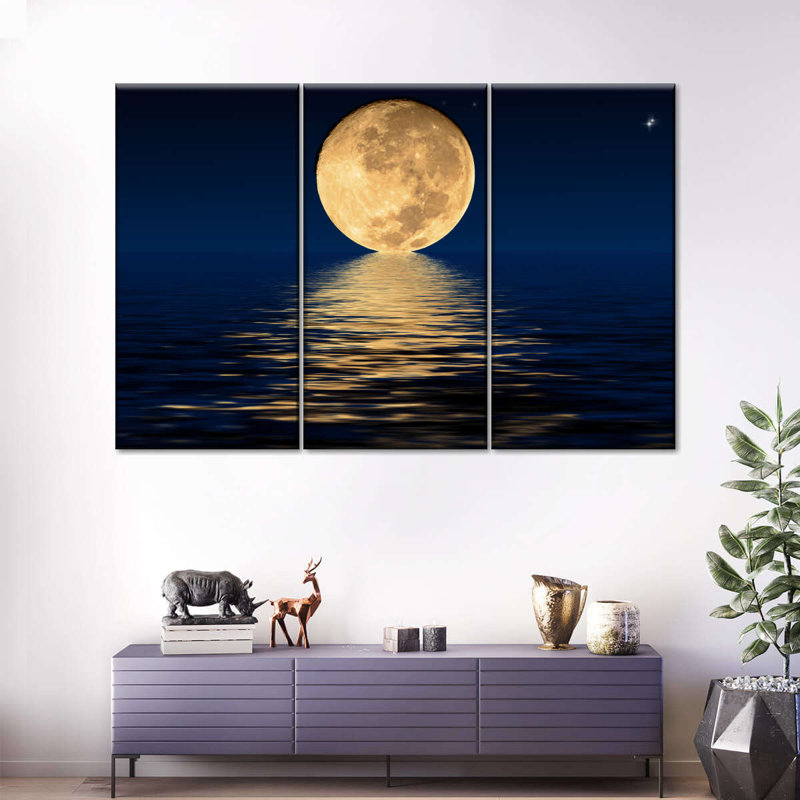 " Moon Light " 3 - Pieces, 20" H x 33" W x 1.25" D