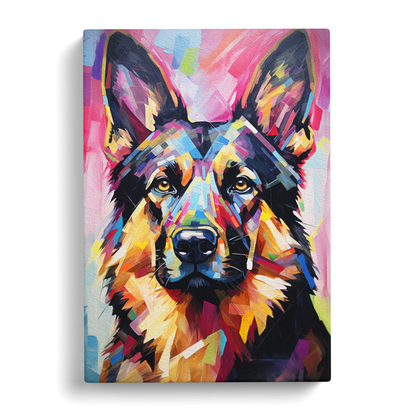German Shepherd Expressionism No.2 - Wrapped Canvas, 76cm H x 50cm W x 3cm D