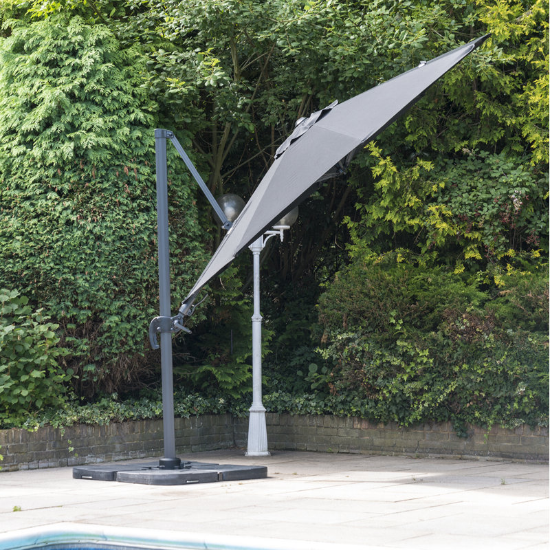 Johnny Cantilever Parasol, Grey, 240cm H x 350cm W x 350cm D