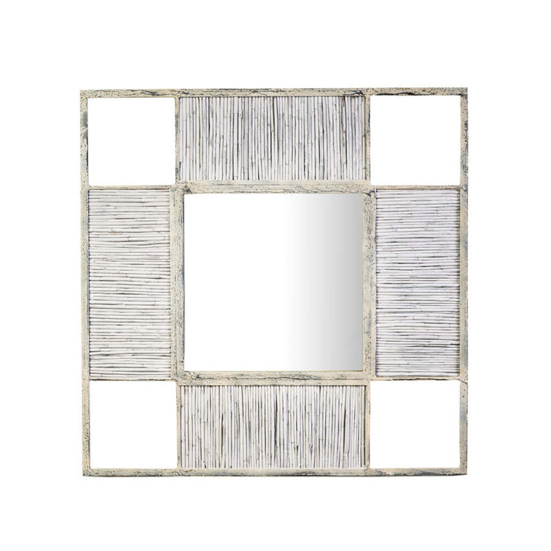 Marsh Reed Square Metal Wall Mirror
