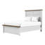 Tela Twin Size Bed W Recessed Panel Headboard, Dark Brown Trim, White-117559738-117559739