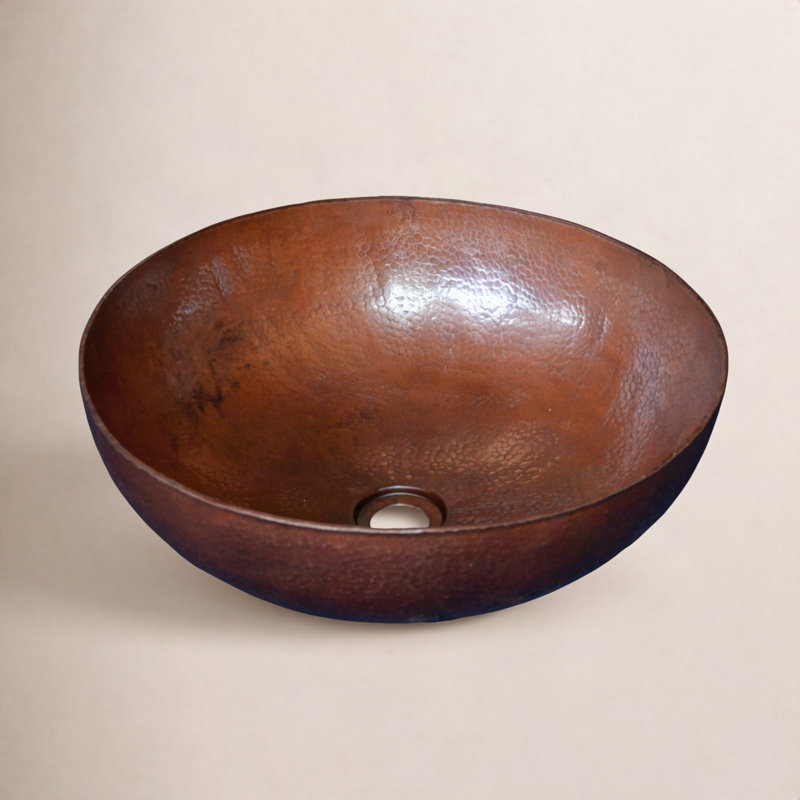 Maestro Copper Circular Vessel Bathroom Sink