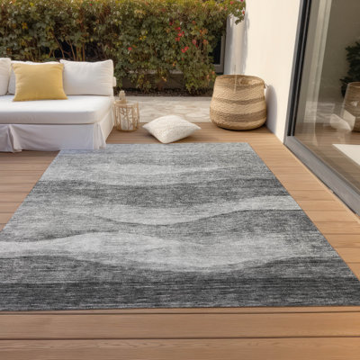 Tapis gris intérieur / extérieur lavable à la machine Chantille ACN1141