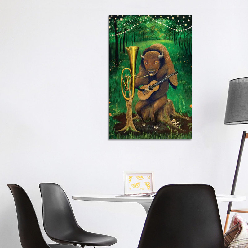 One Man Bison Band 1 Piece Wrapped Canvas Painting, 101.6cm H x 66.04cm W x 1.905cm D