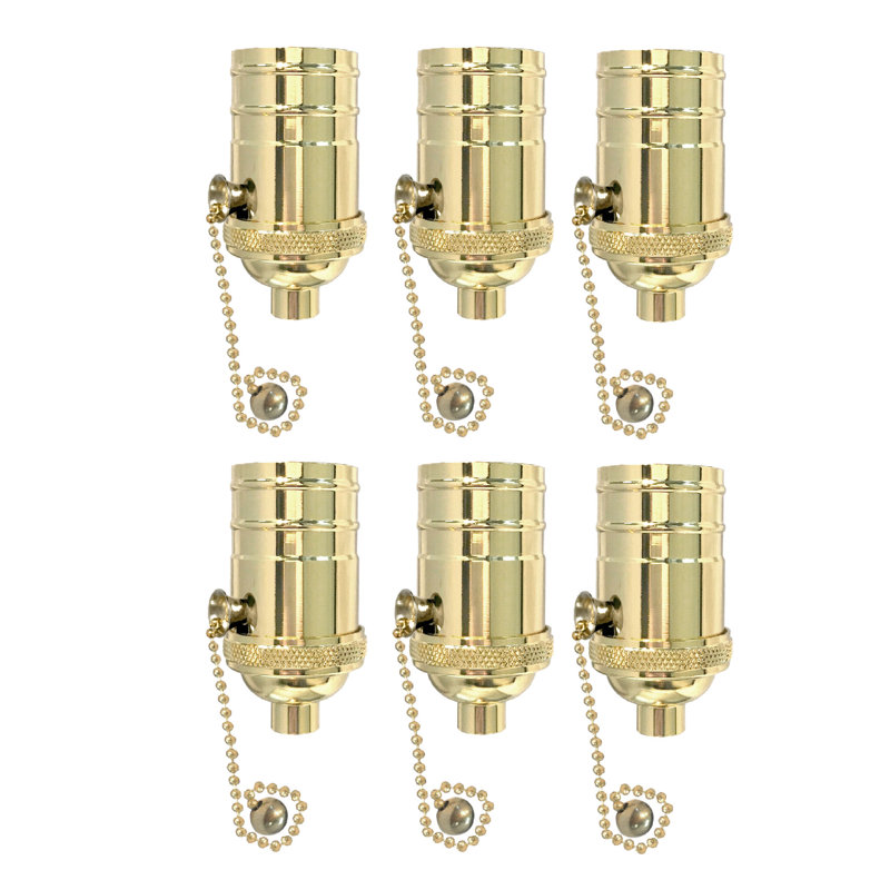 Pull Chain Lamp Socket Lighting Kit, Polished Brass