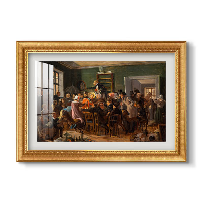Scène de vente aux enchères, 1835 - Wilhelm Marstrand - Estampe encadrée sur mesure