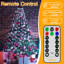 Arbre de Noël avec lumières 400 DEL 8,2 pi * 16 cordes avec anneau, 8 modes d'éclairage 3 lumières de Noël à intensité variable intérieur / extérieur avec télécommande, imperméable pour décoration de Noël