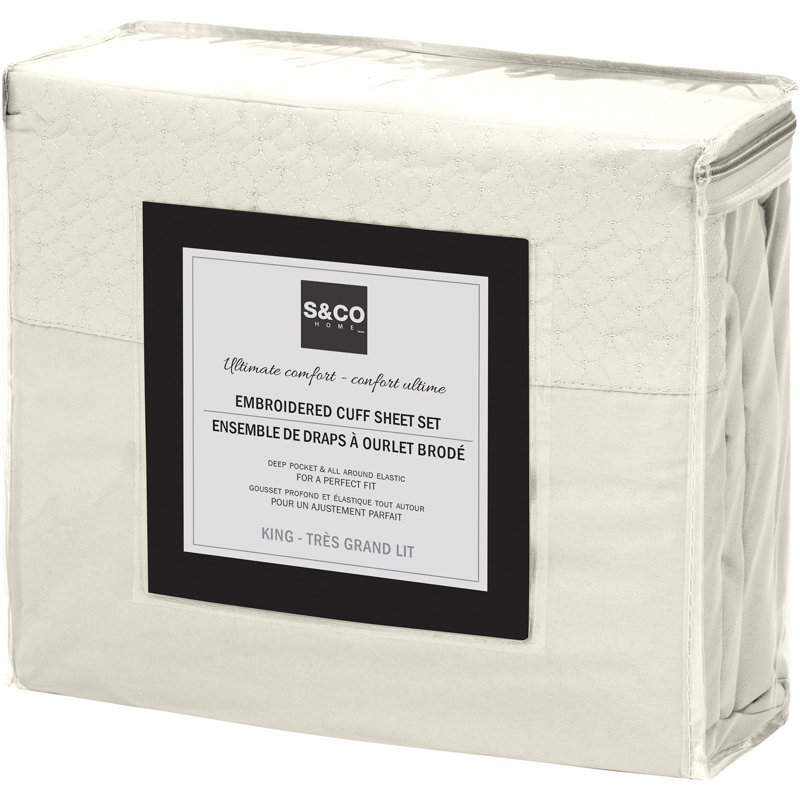 Ensemble de draps, Ivoire, Ensemble de draps pour très grand lit + un drap-h