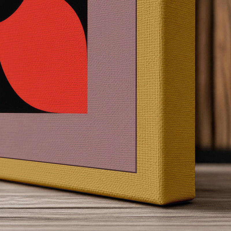 Petal Form Mid-Century - Wrapped Canvas, 18x12 - 45.7 x 30.5 cm, Ochre Border