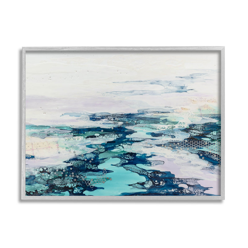Composition abstraite de l'océan, estampe numérique par Stacy Gresell, H 16 po x l 20 po x P 1,5 po