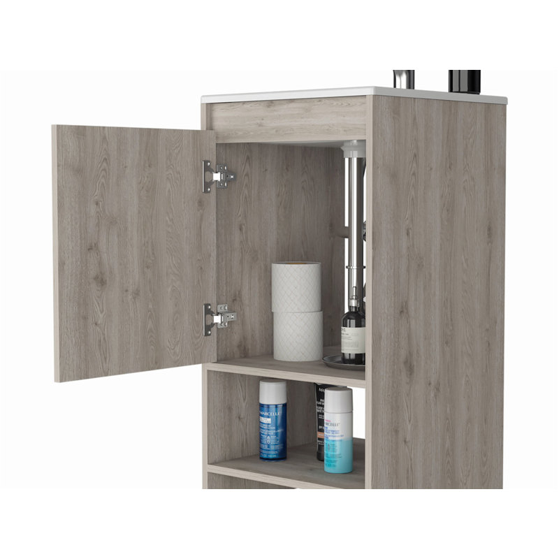 Meuble-lavabo de salle de bain Abondant, Gris clair