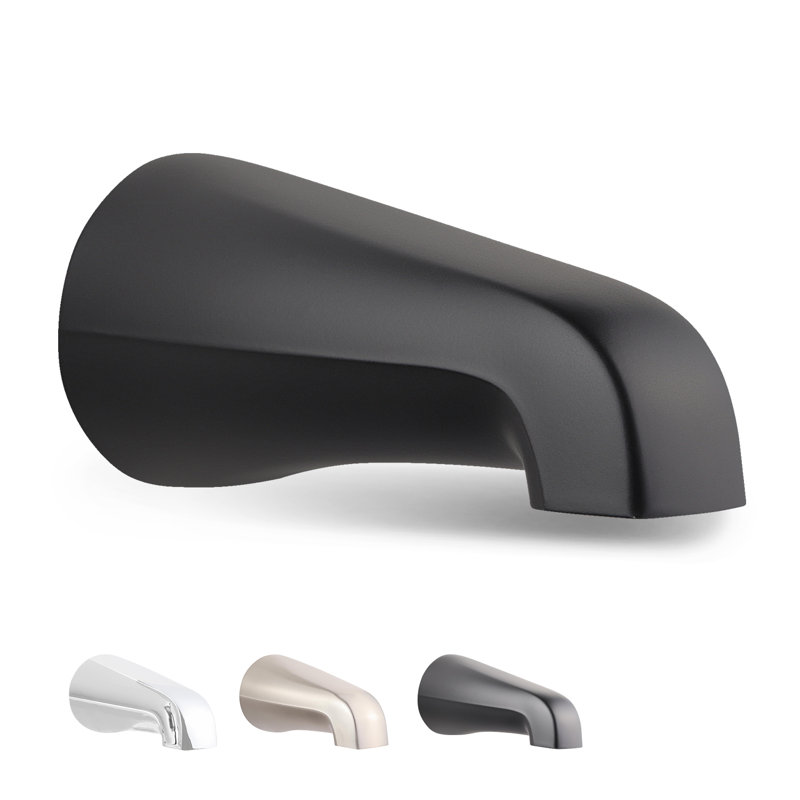 SUPPLYGIANT Tub Spout 1/2" FIP Nose Thread Non Diverter Bathtub Faucet Matte Black Finish, Matte Black