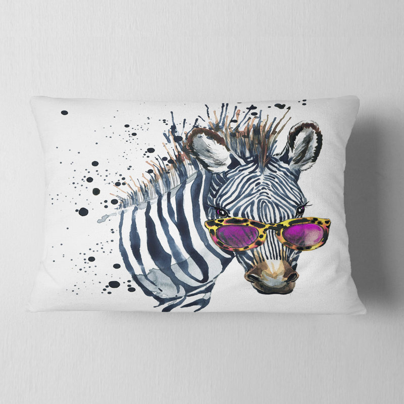 Coussin lombaire à aquarelle zèbre animal