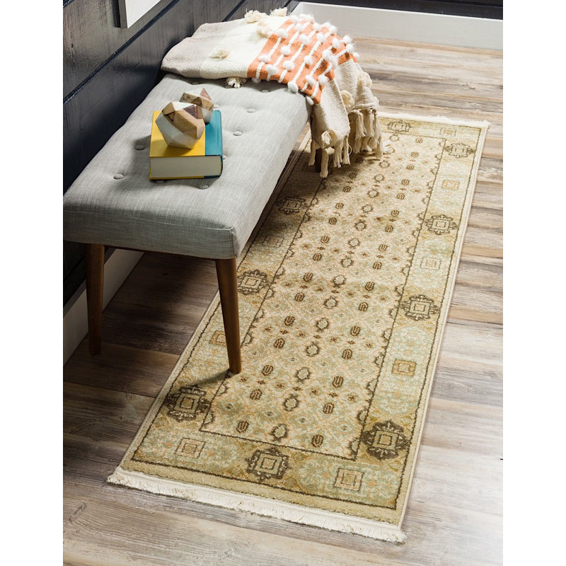 Tapis oriental beige Palazzo, Tapis de couloir 2 pi x 6 pi