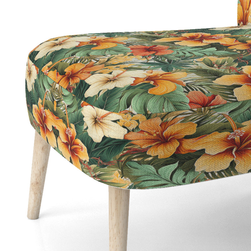 Chaise d'appoint rembourrée Tropical Greens